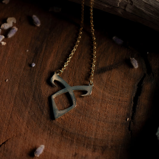 Angelic Power Rune Necklace - Brass