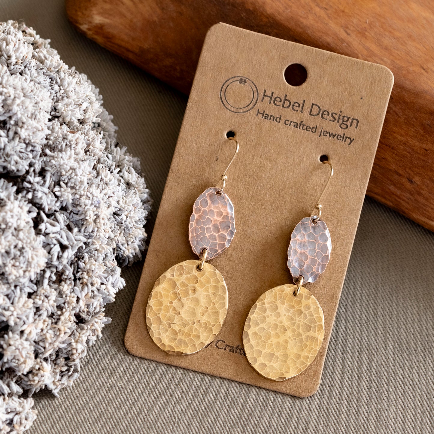 Copper and Brass Earrings - Hebel Design