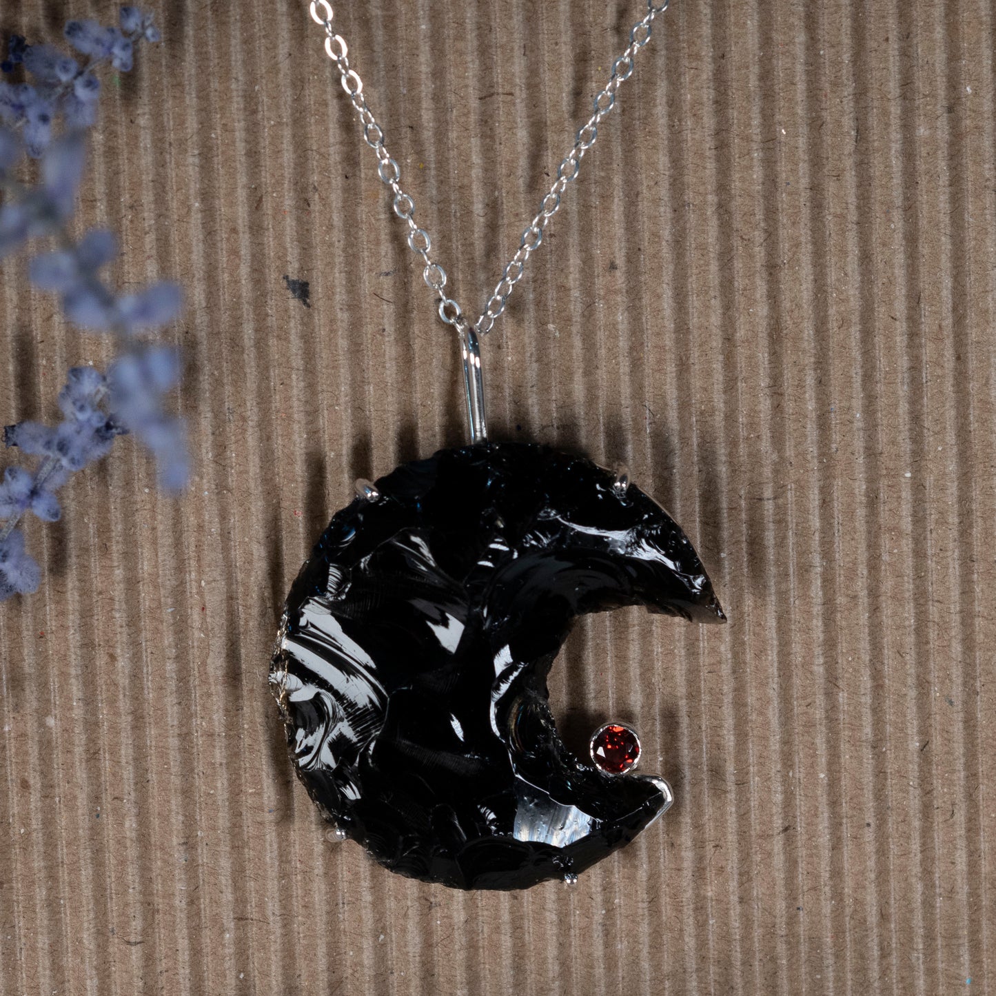 Stone Crescent Necklace
