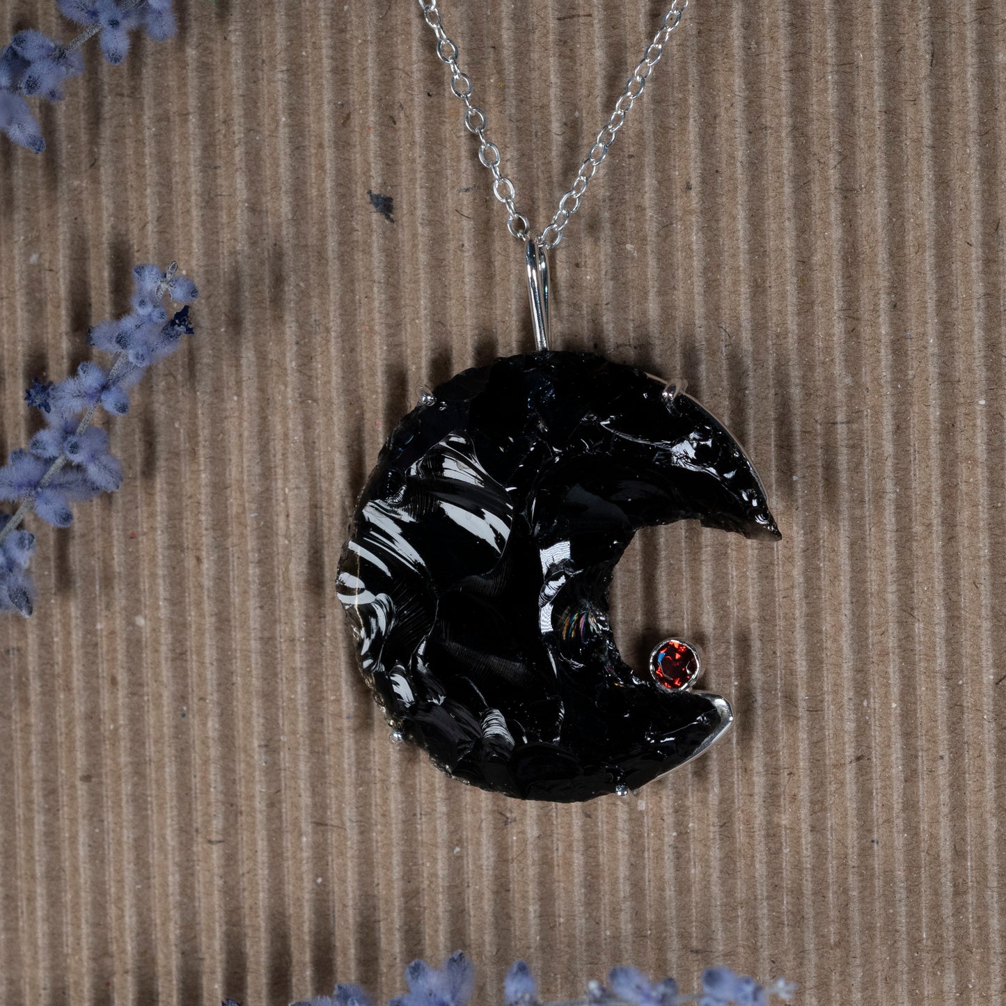 Stone Crescent Necklace