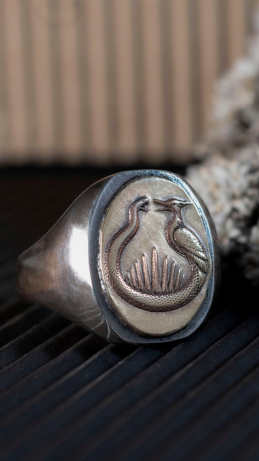 Sunrise at the Reaping Signet Ring - Silver & Brass (Hunger Games Prequel Inspired)