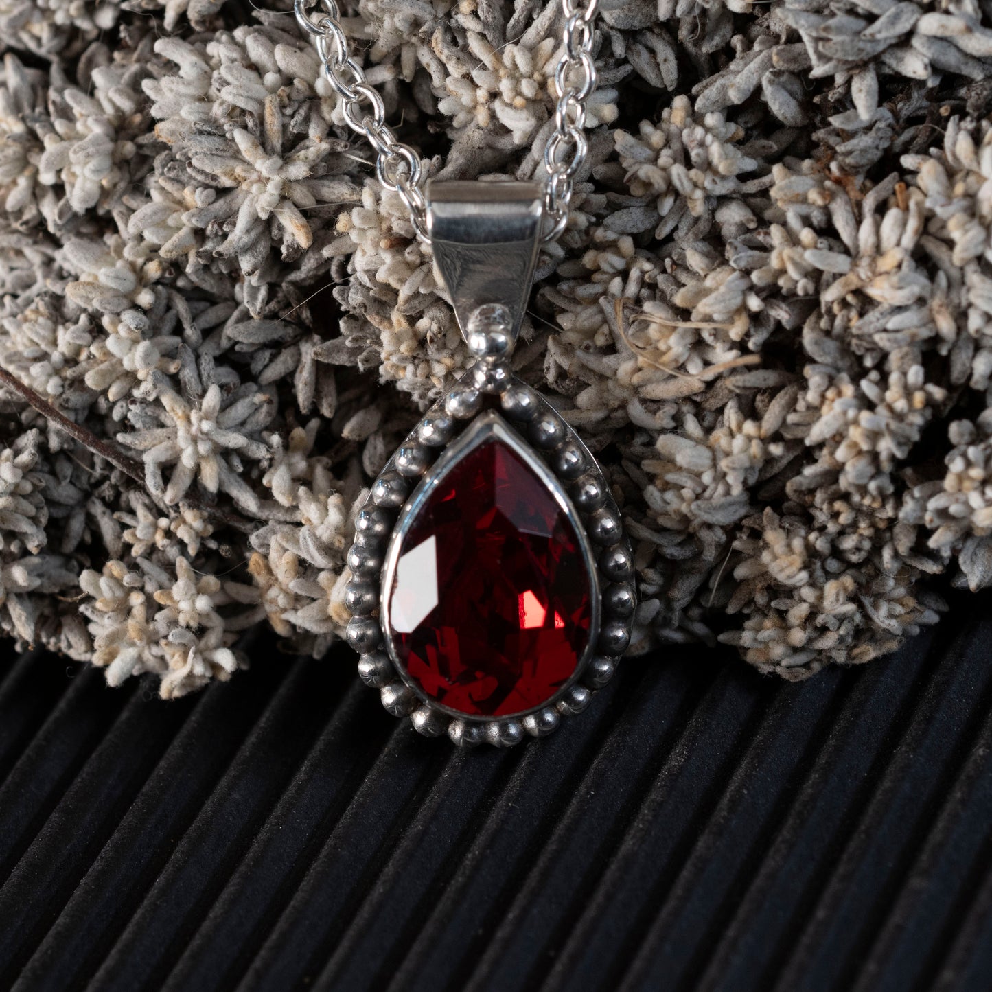 Ruby drop pendant inspired by Ruby's Necklace