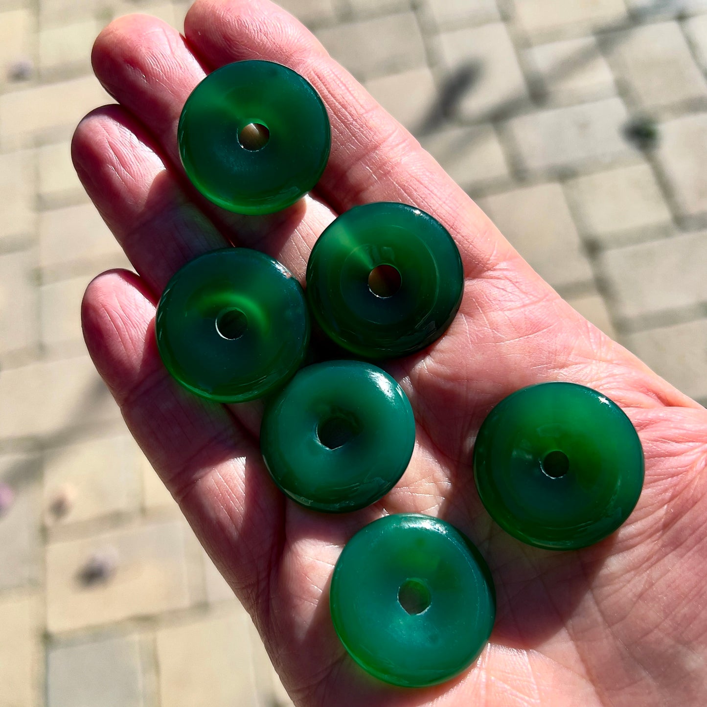 6 jade stones for Jem's Jade Necklace