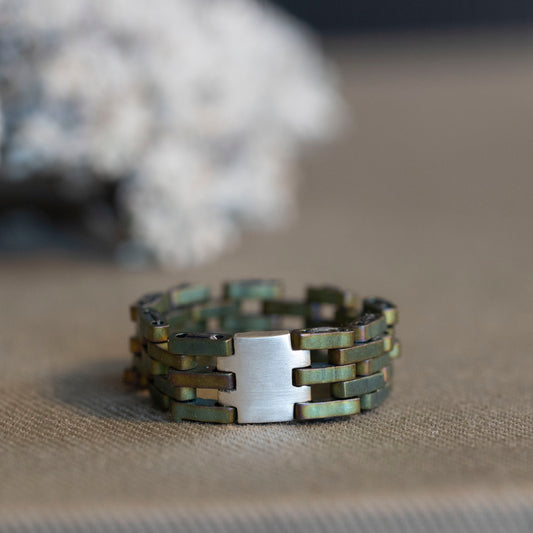 Panther Style Silver and Bead rings - Hebel Design