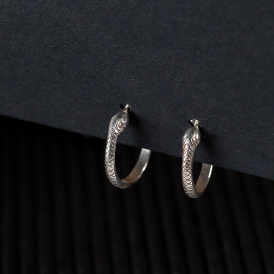 Tiny Snake post hoop earrings