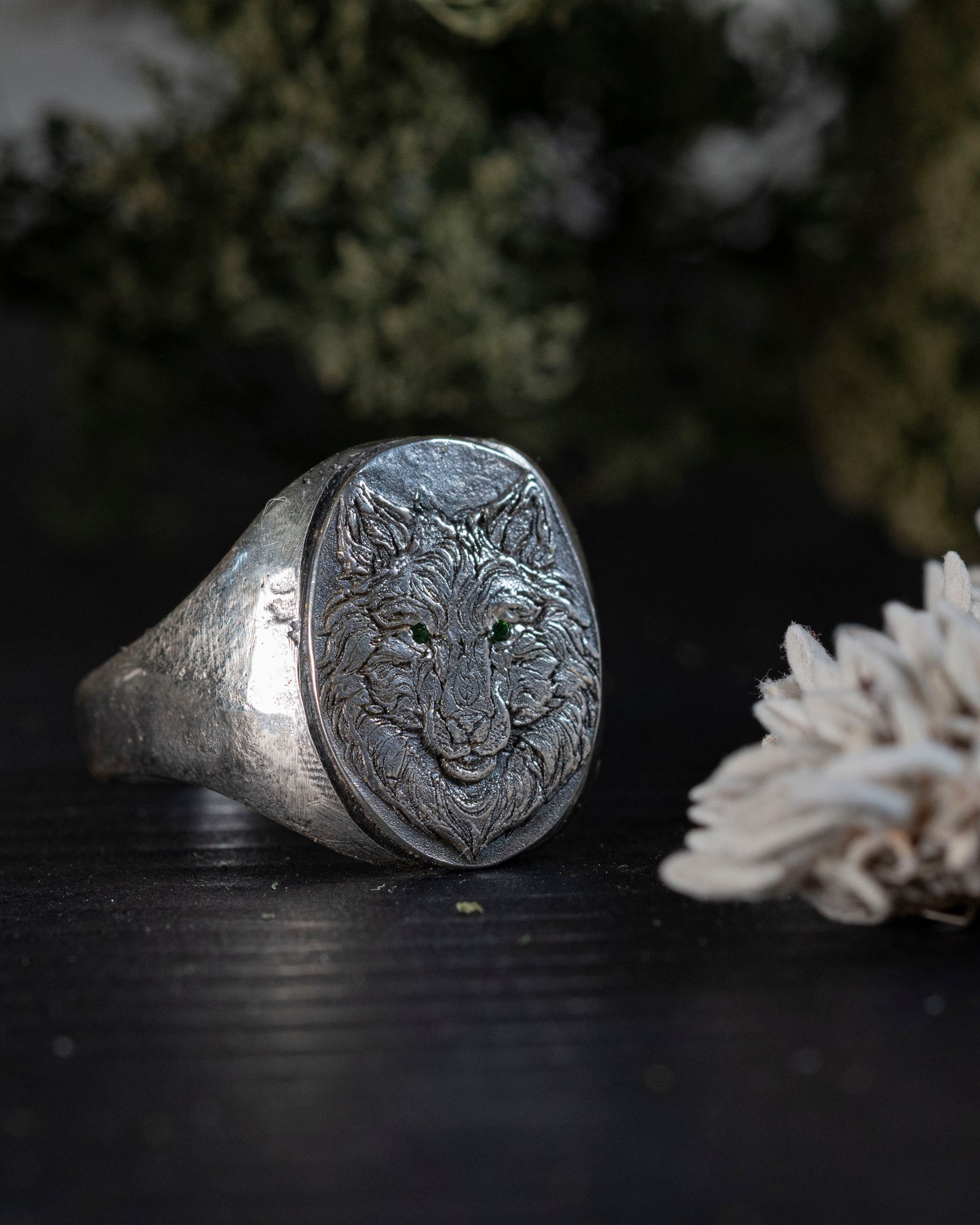 Officially licensed Wolfe family silver signet ring