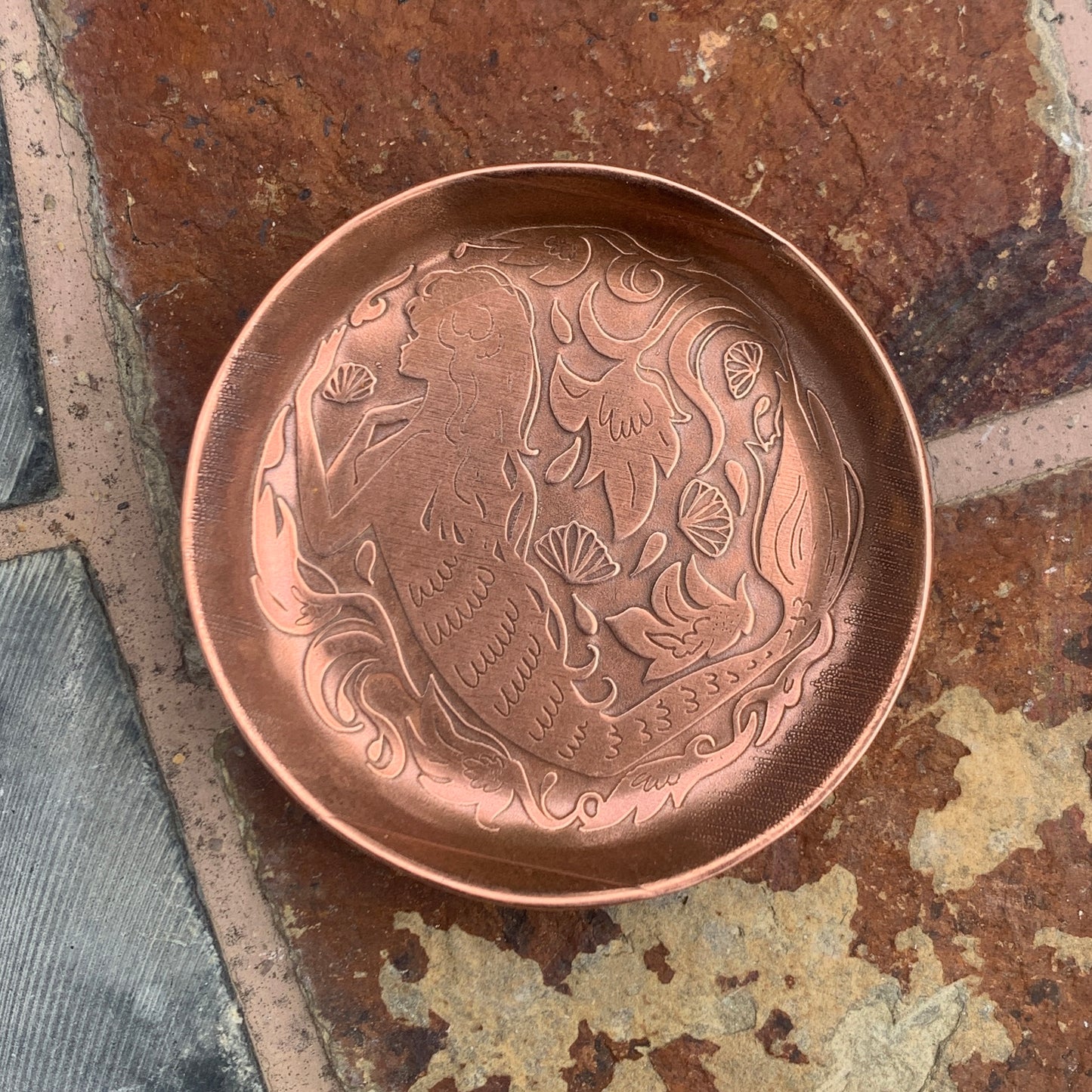 Mermaid Copper Dish