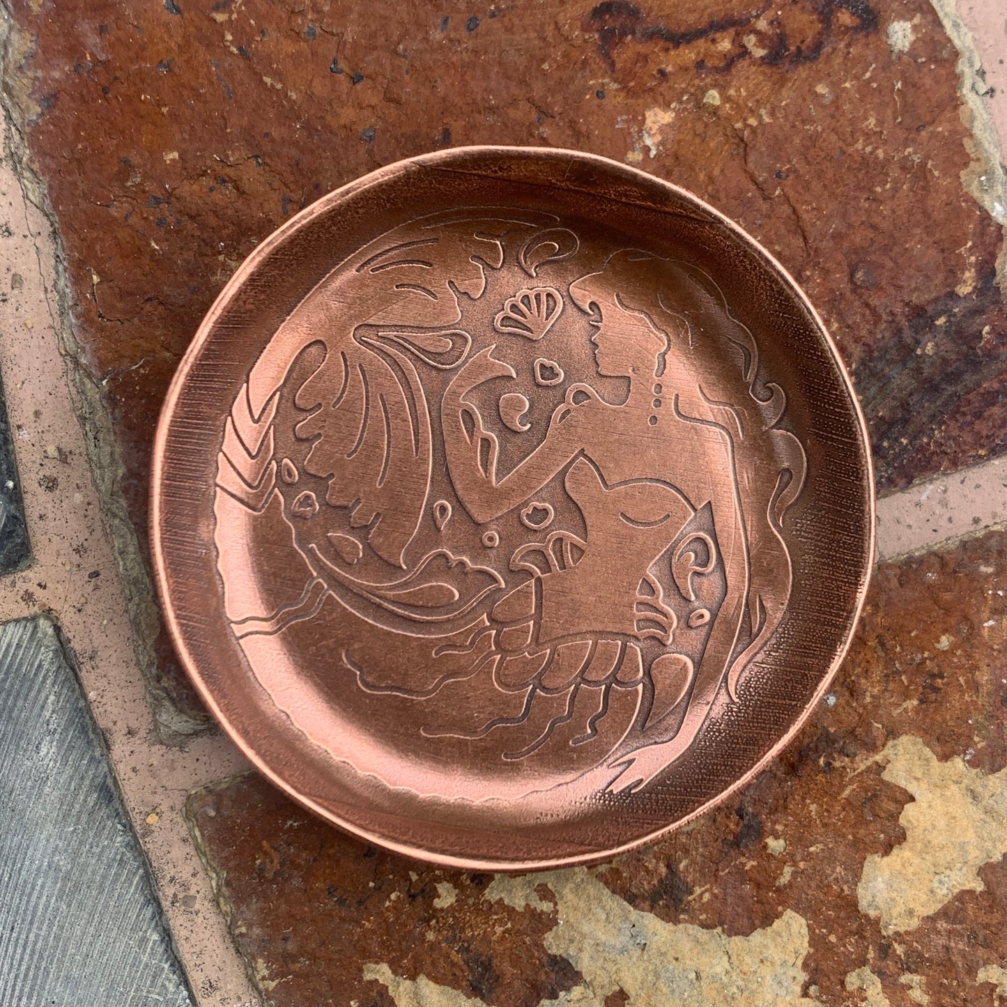 Mermaid Copper Dish