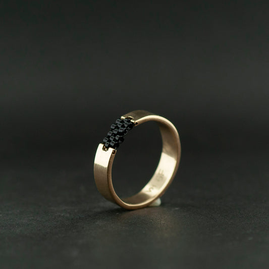 calm ring, beadwork and gold filled ring, beaded ring, gender neutral ring