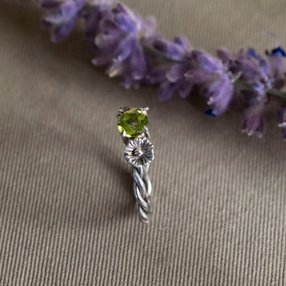 August Peridot and Poppy Ring