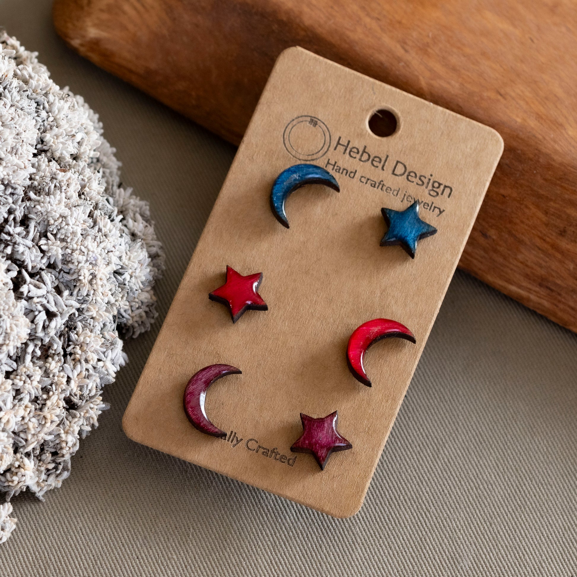 Wooden Post Earrings - Hebel Design