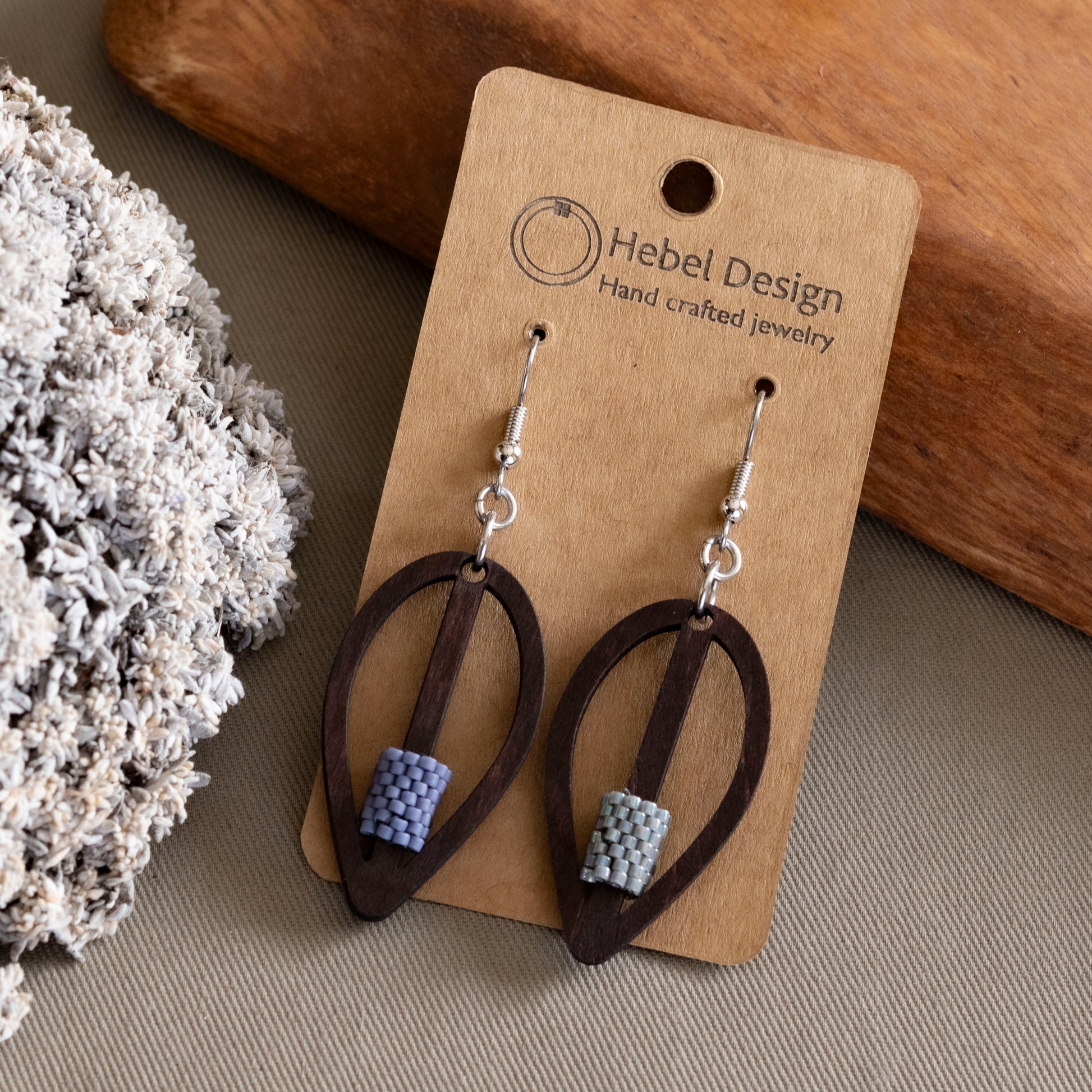 Wooden Dangle Earrings - Hebel Design
