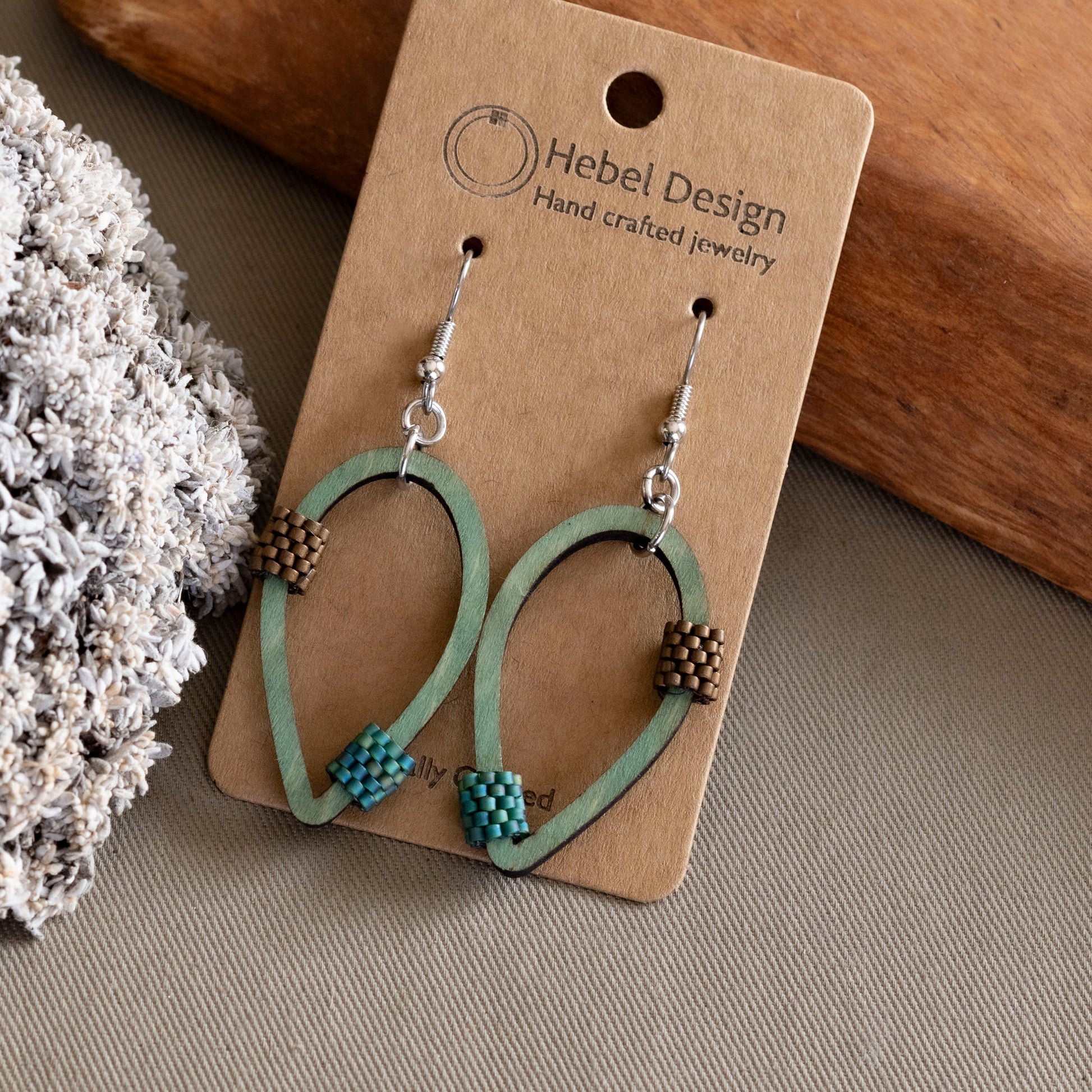 Wooden Dangle Earrings - Hebel Design