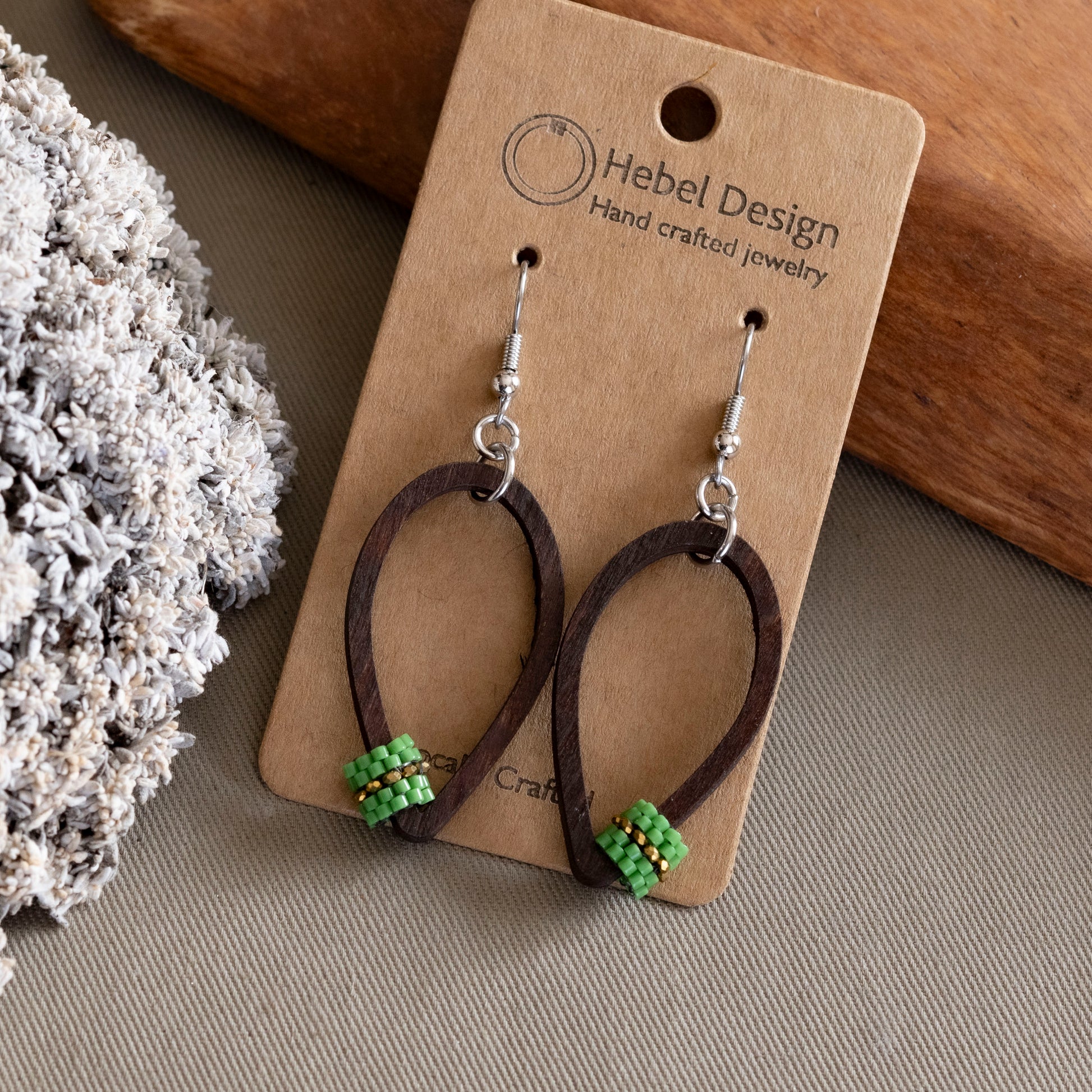 Wooden Dangle Earrings - Hebel Design