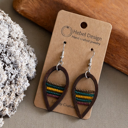 Wooden Dangle Earrings - Hebel Design