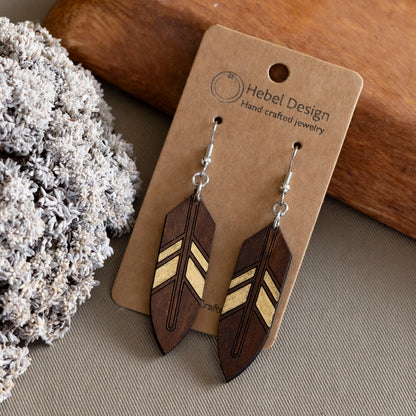 Wooden Dangle Earrings - Hebel Design