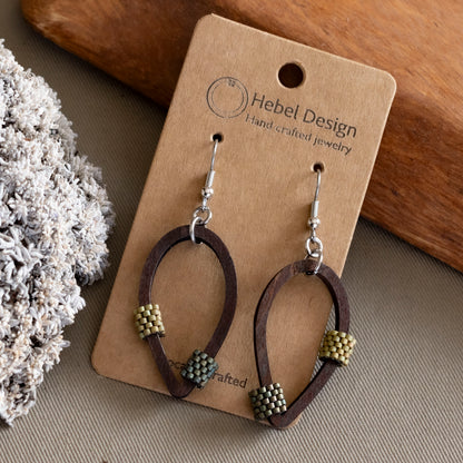 Wooden Dangle Earrings - Hebel Design