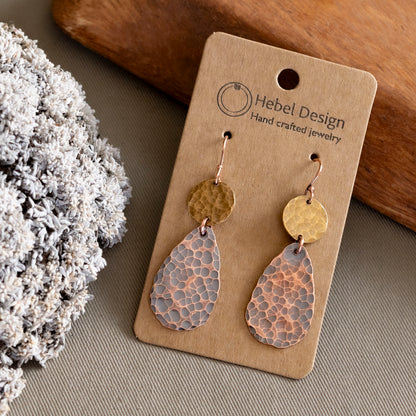 Copper and Brass Earrings - Hebel Design