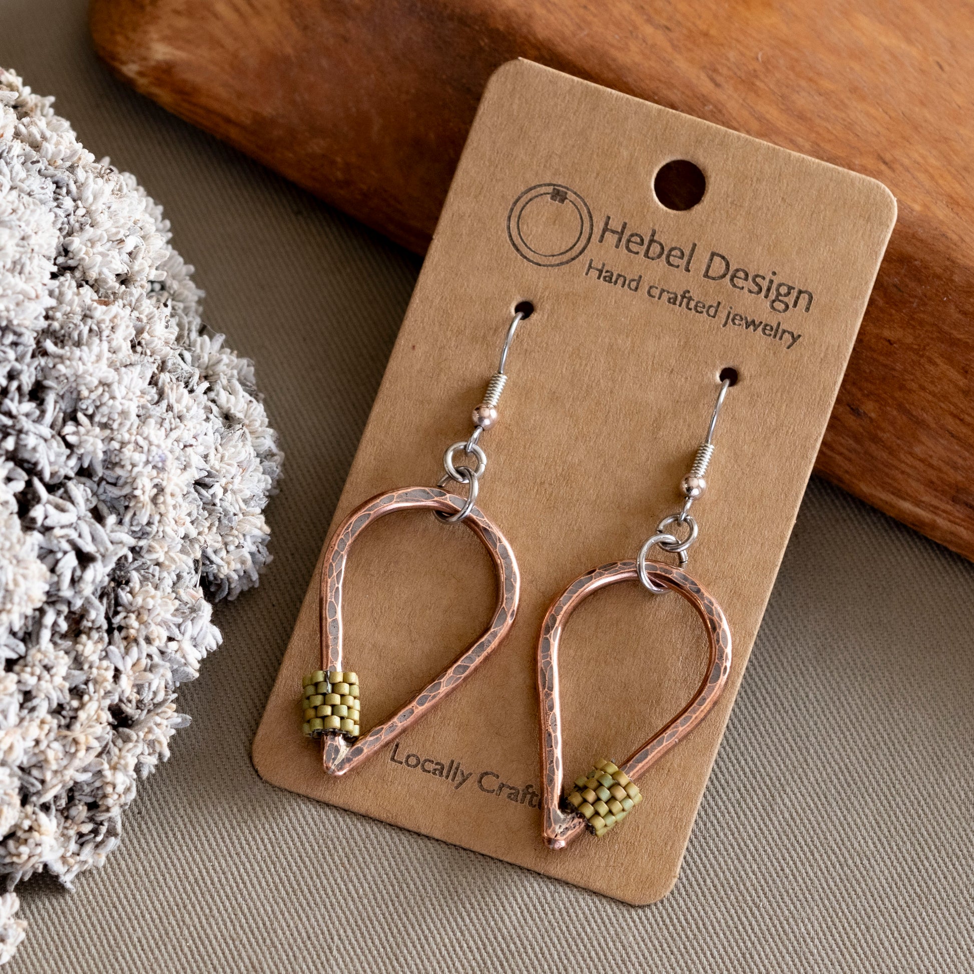 Copper and Beads Earrings - Hebel Design