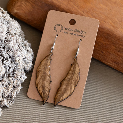 Wooden Dangle Earrings - Hebel Design
