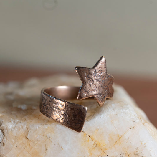 Brass and Copper Shooting star ring