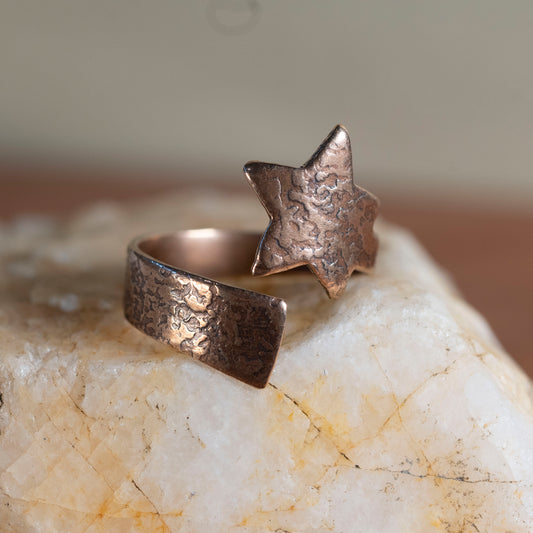 Brass and Copper Shooting star ring
