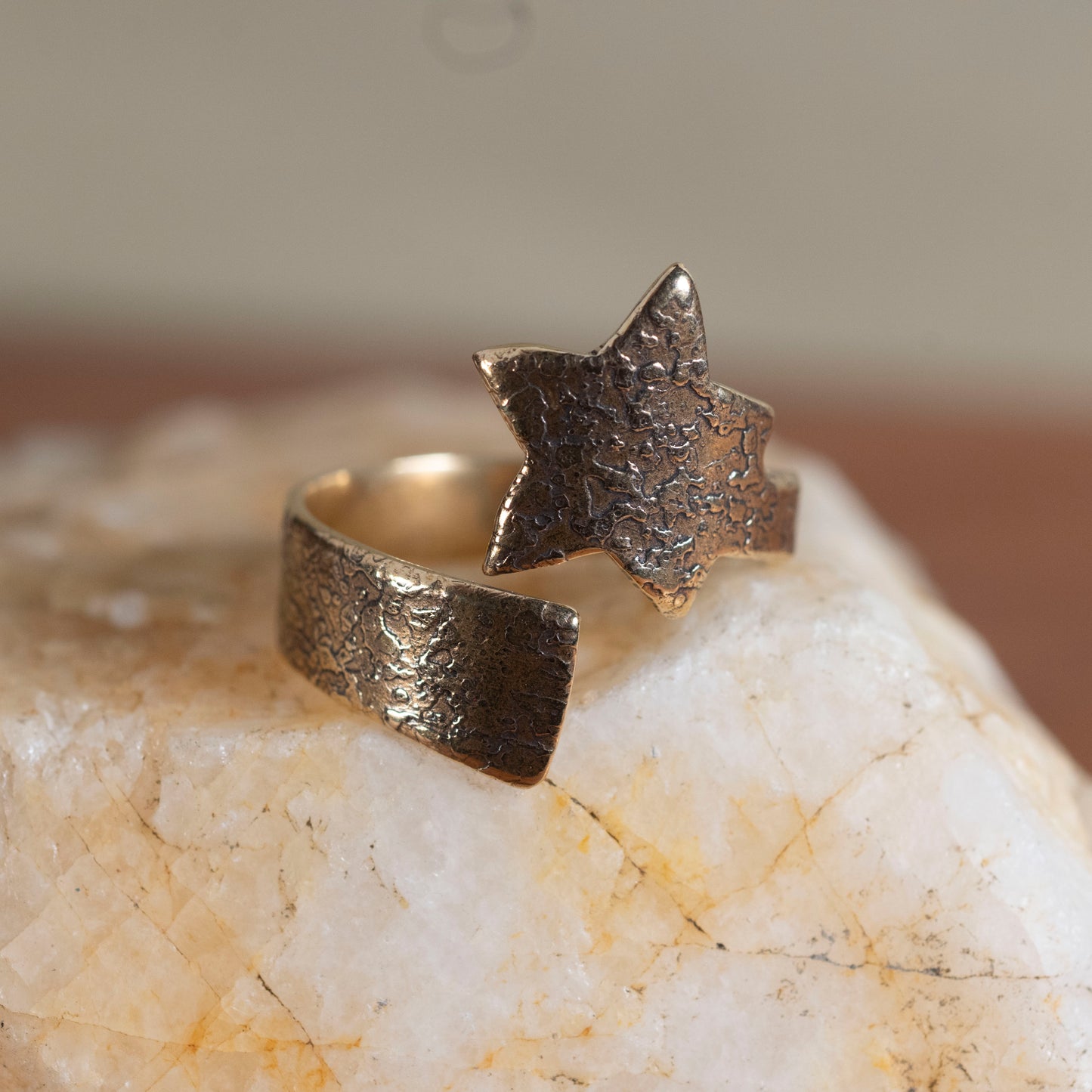 Brass and Copper Shooting star ring