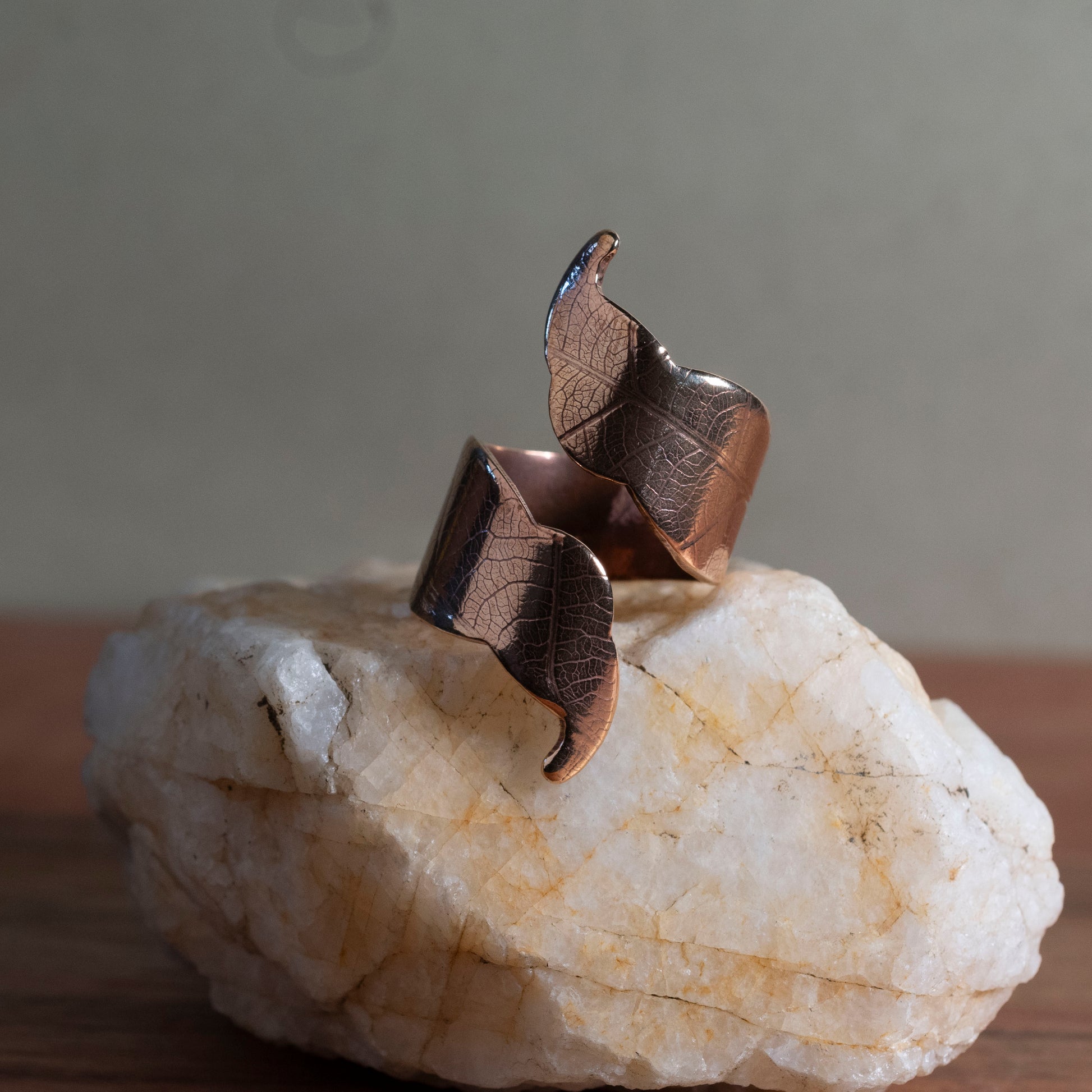 Brass Leaf Wrap ring - Hebel Design