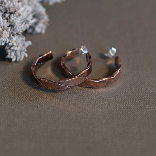 The Rolled Copper Hoops - OOAK