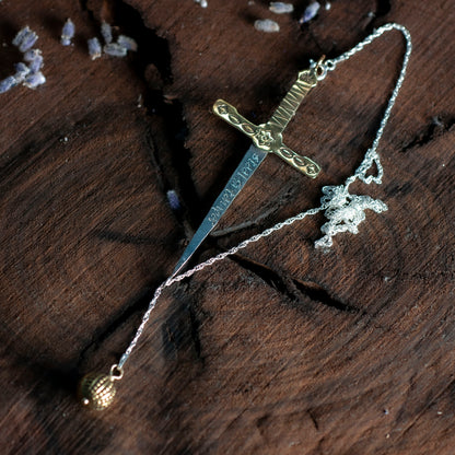 Cortana lariat, handmade sword necklace