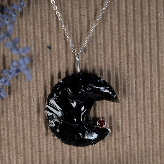 Stone Crescent Necklace
