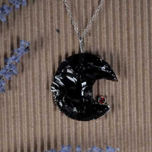 Stone Crescent Necklace