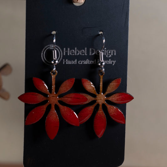 Wooden Earrings Dangle Coated