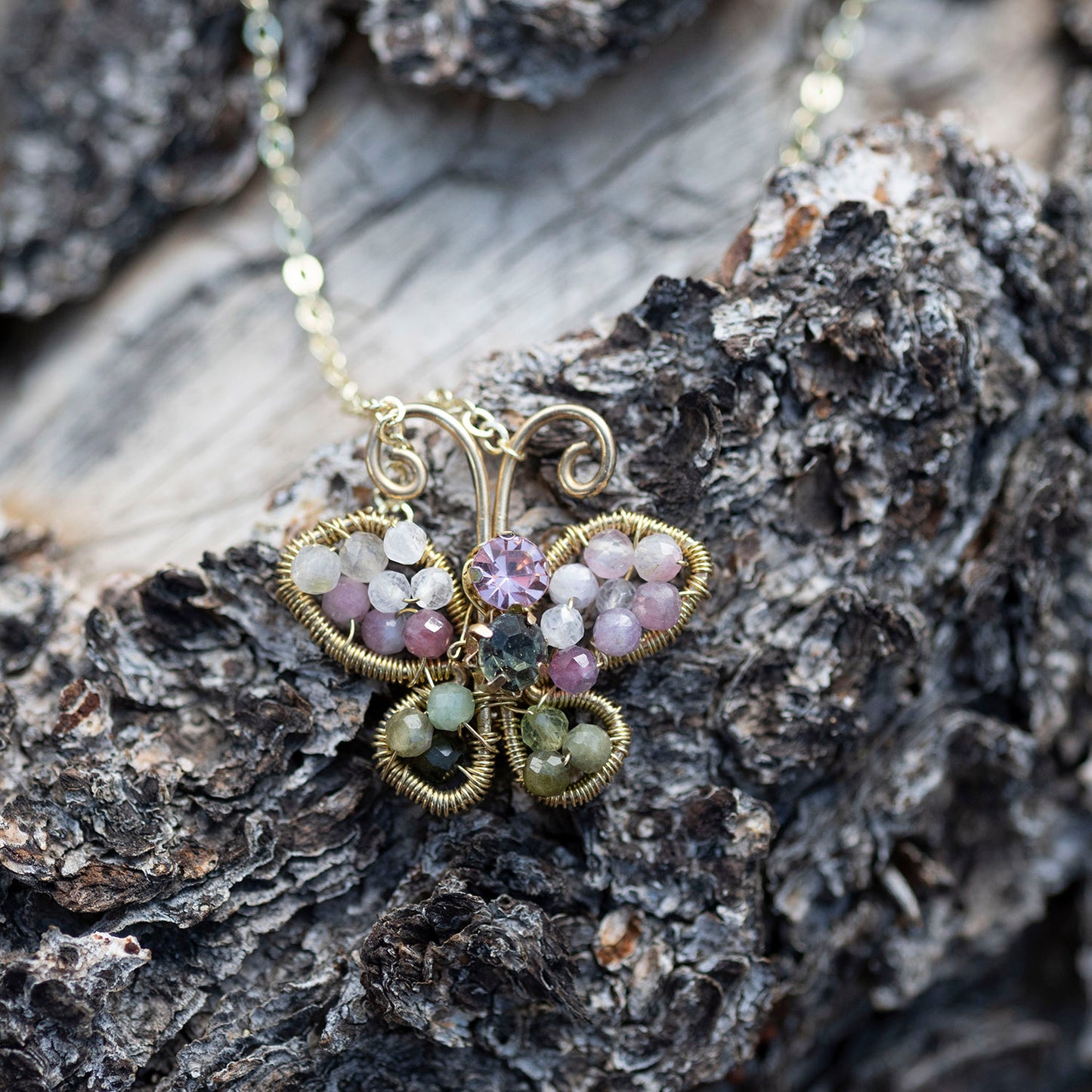 Jeweled Butterfly Necklace