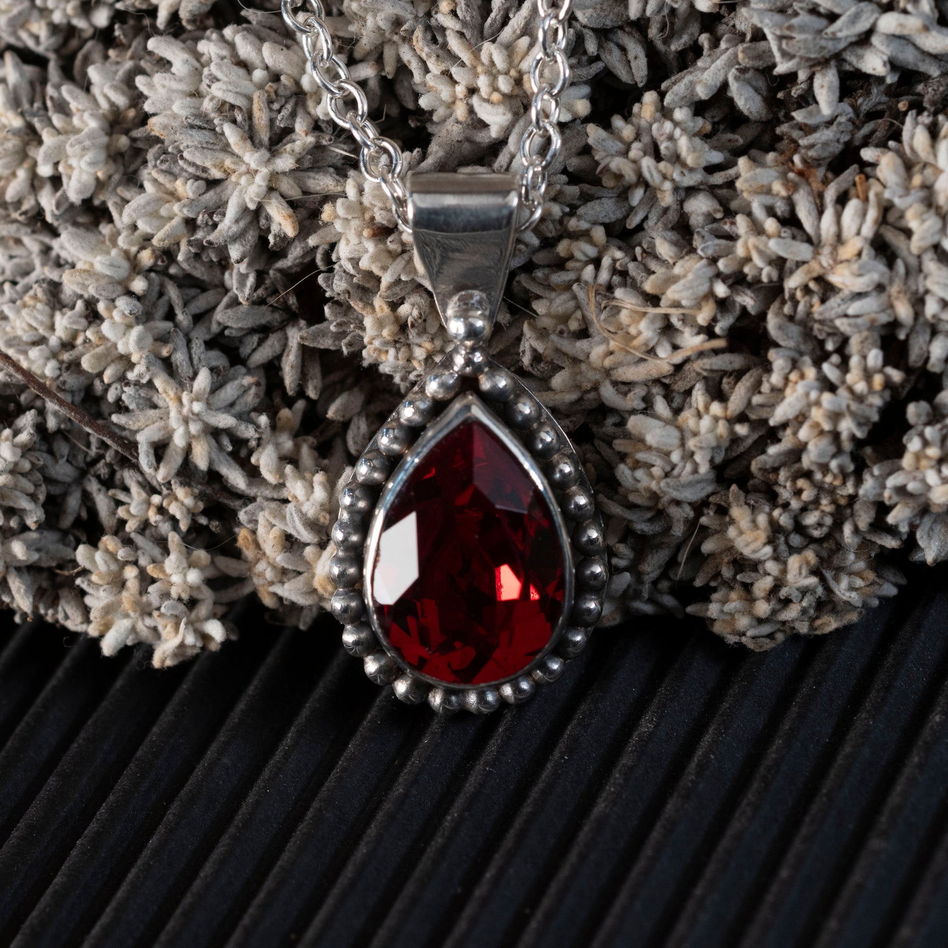 Ruby drop pendant inspired by Ruby's Necklace