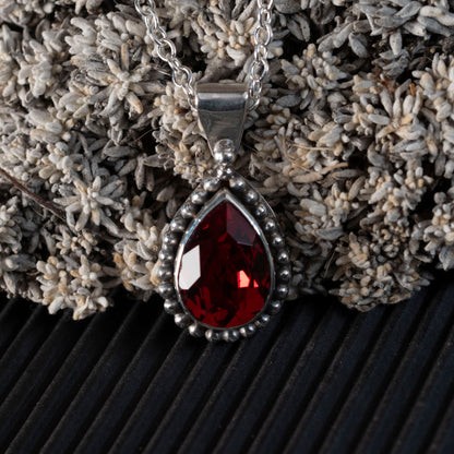 Ruby drop pendant inspired by Ruby's Necklace