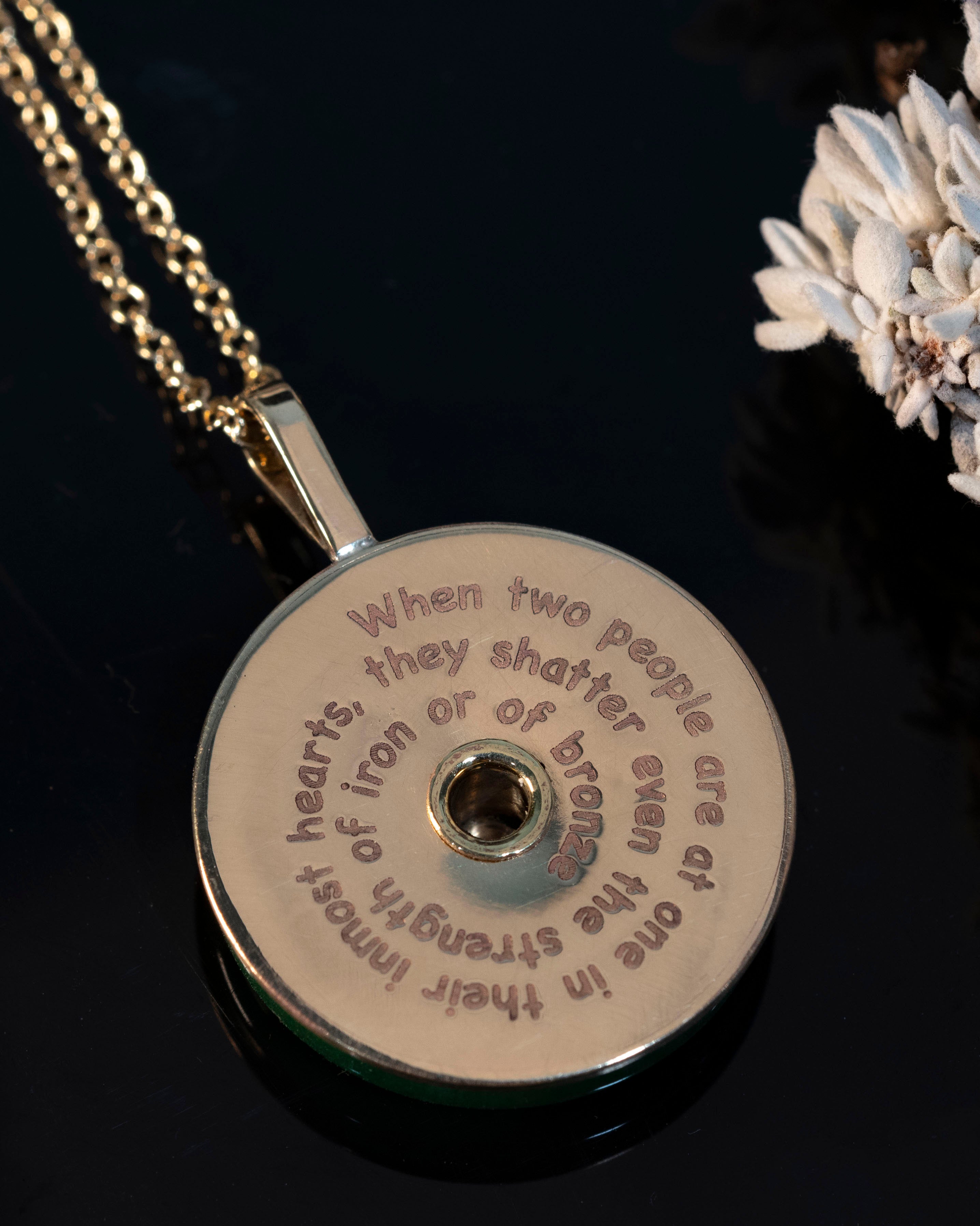 Jem's Jade Necklace brass - infernal devices- clockwork prince