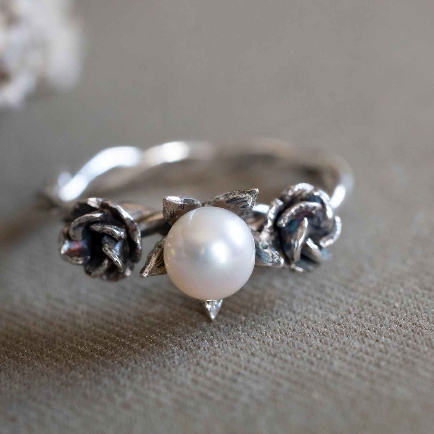 June Rose and Pearl Ring