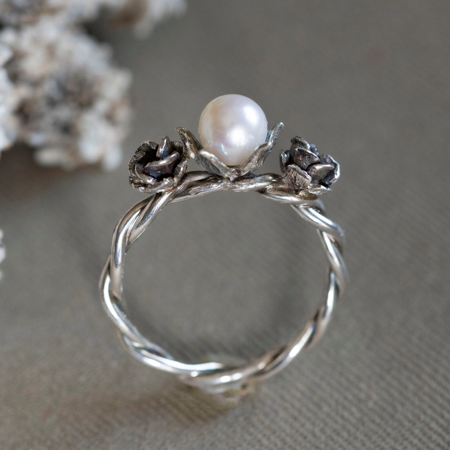 June Rose and Pearl Ring