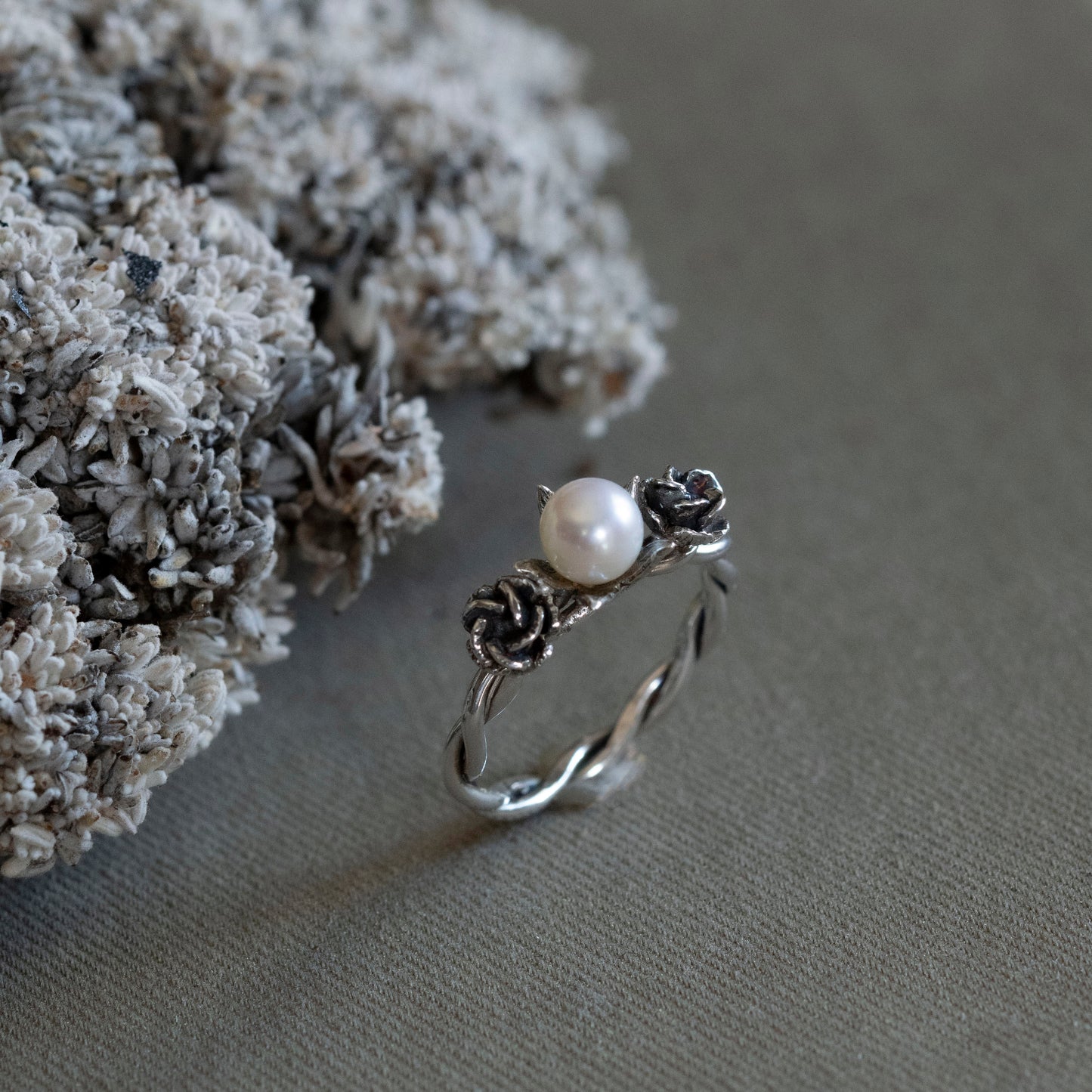 June Rose and Pearl Ring