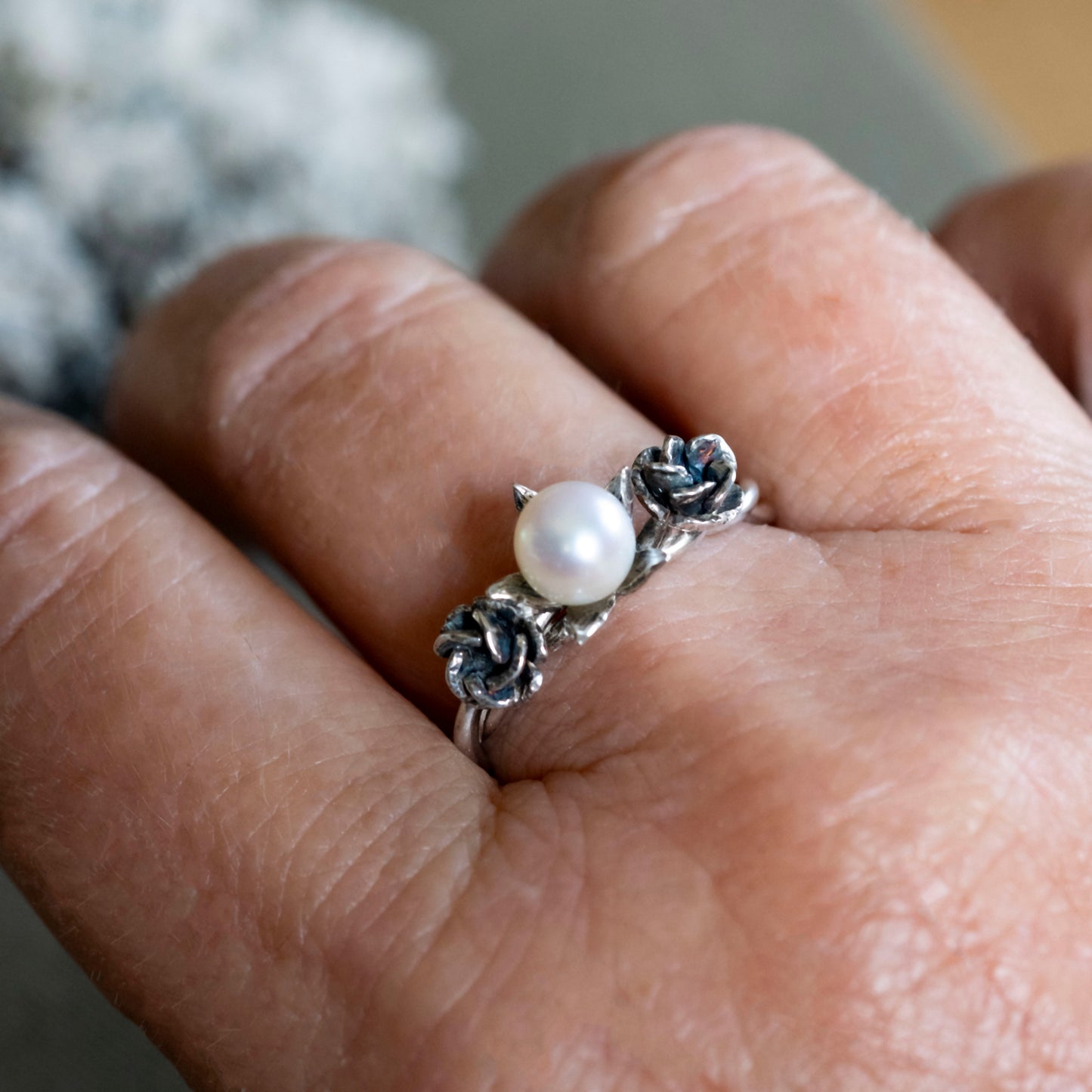 June Rose and Pearl Ring