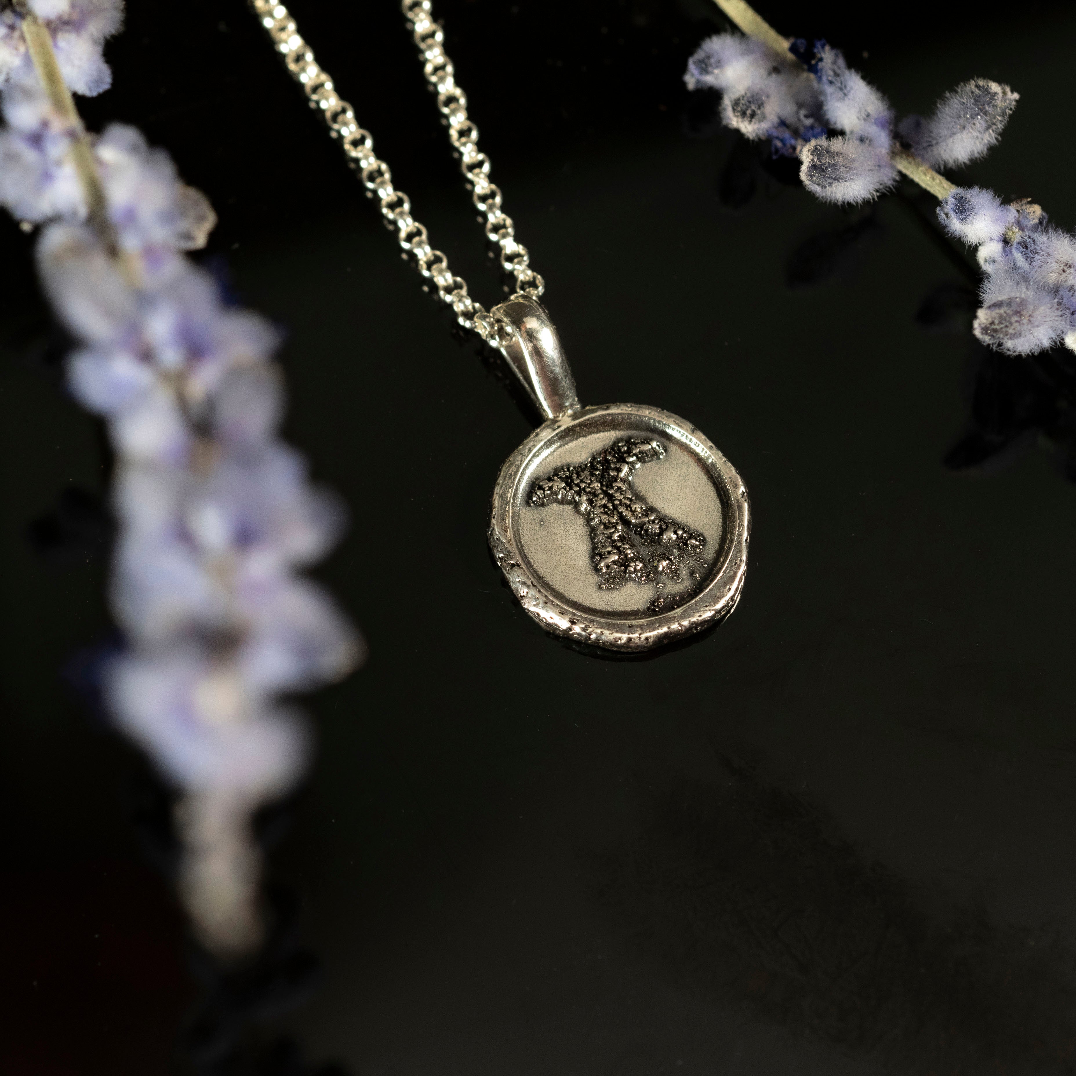 sterling silver pet nose imprint pendant 