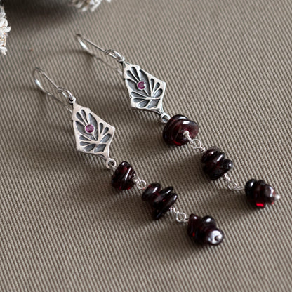 Art Nouveau Garnet Earrings - Hebel Design