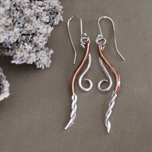 The Mane &amp; The Rein: Mixed Metal Earrings - Hebel Design