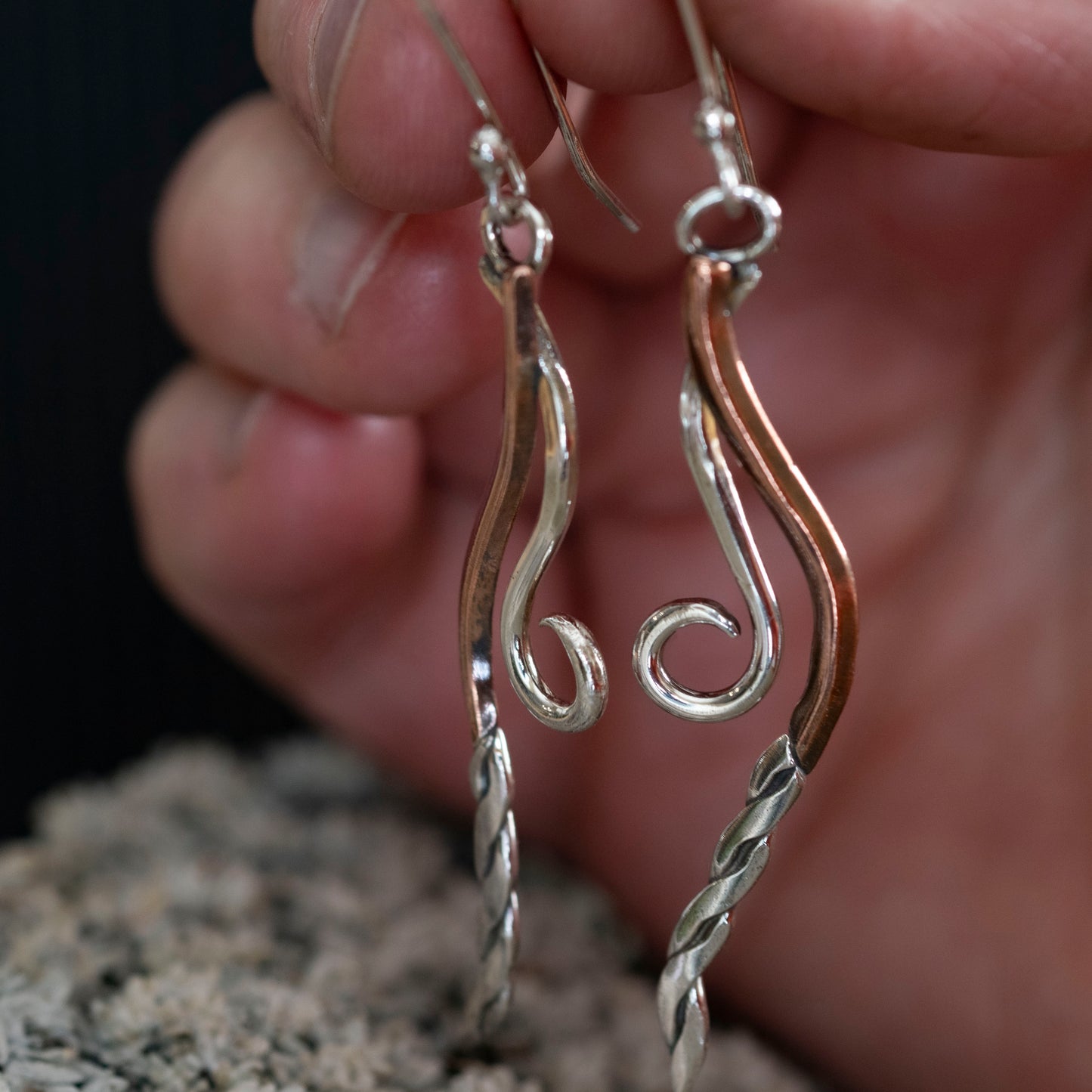 The Mane &amp; The Rein: Mixed Metal Earrings - Hebel Design