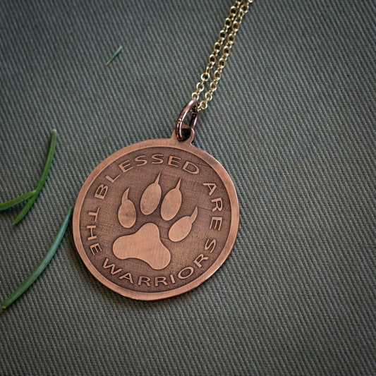 Back Details of the Praetor Lupus pendant in copper - Infernal Devices 