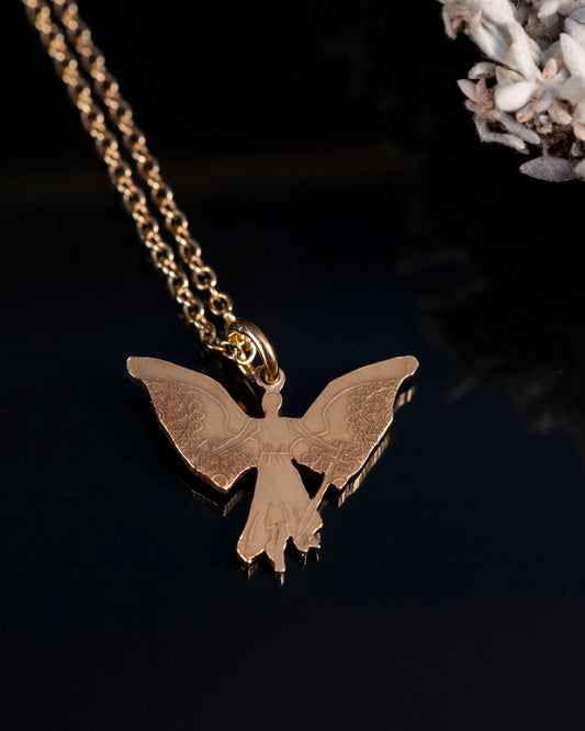 Angel Raziel Brass Replica Necklace featuring the Mortal Cup and Sword from the Shadowhunters series