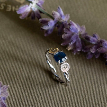 September Sapphire and Aster ring