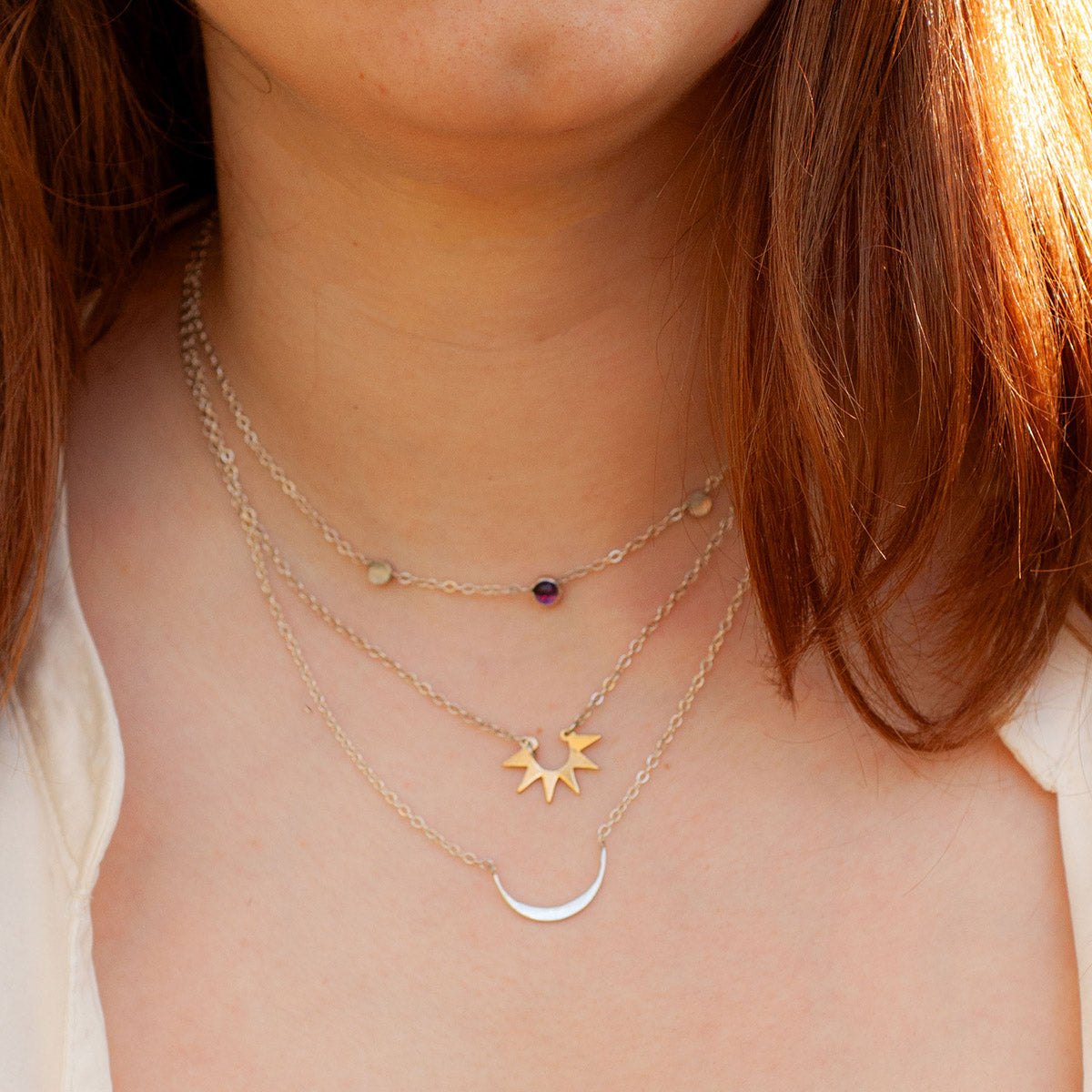 Moon Phase Disc Necklace - LEILA