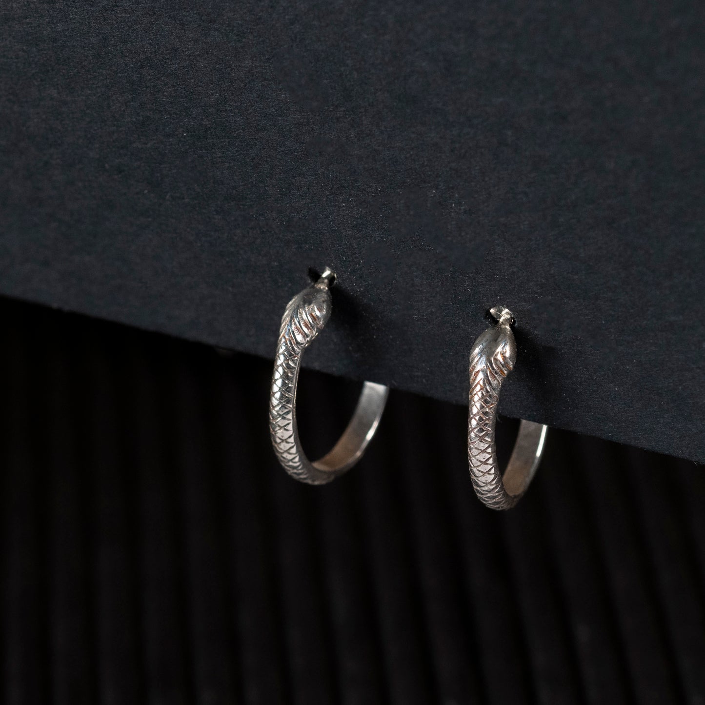 Tiny Snake post hoop earrings